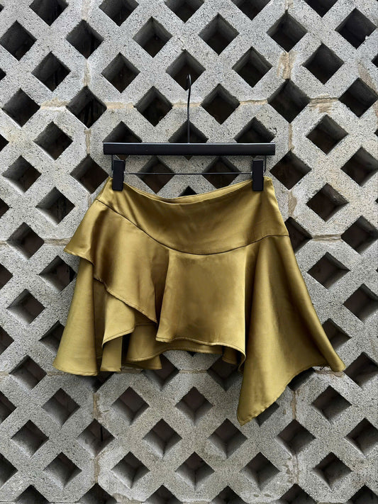 DU DUA SKIRT - SATIN - LIME GREEN
