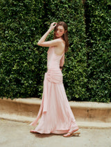 PINK SIDE KNOT MAXI DRESS