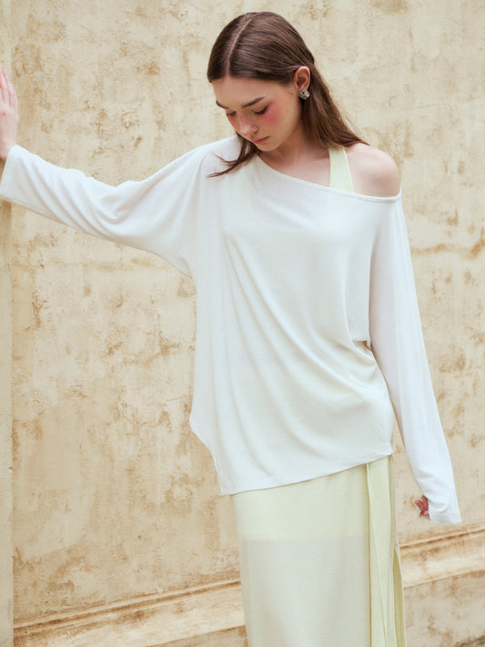 ASYMMETRIC JERSEY TOP