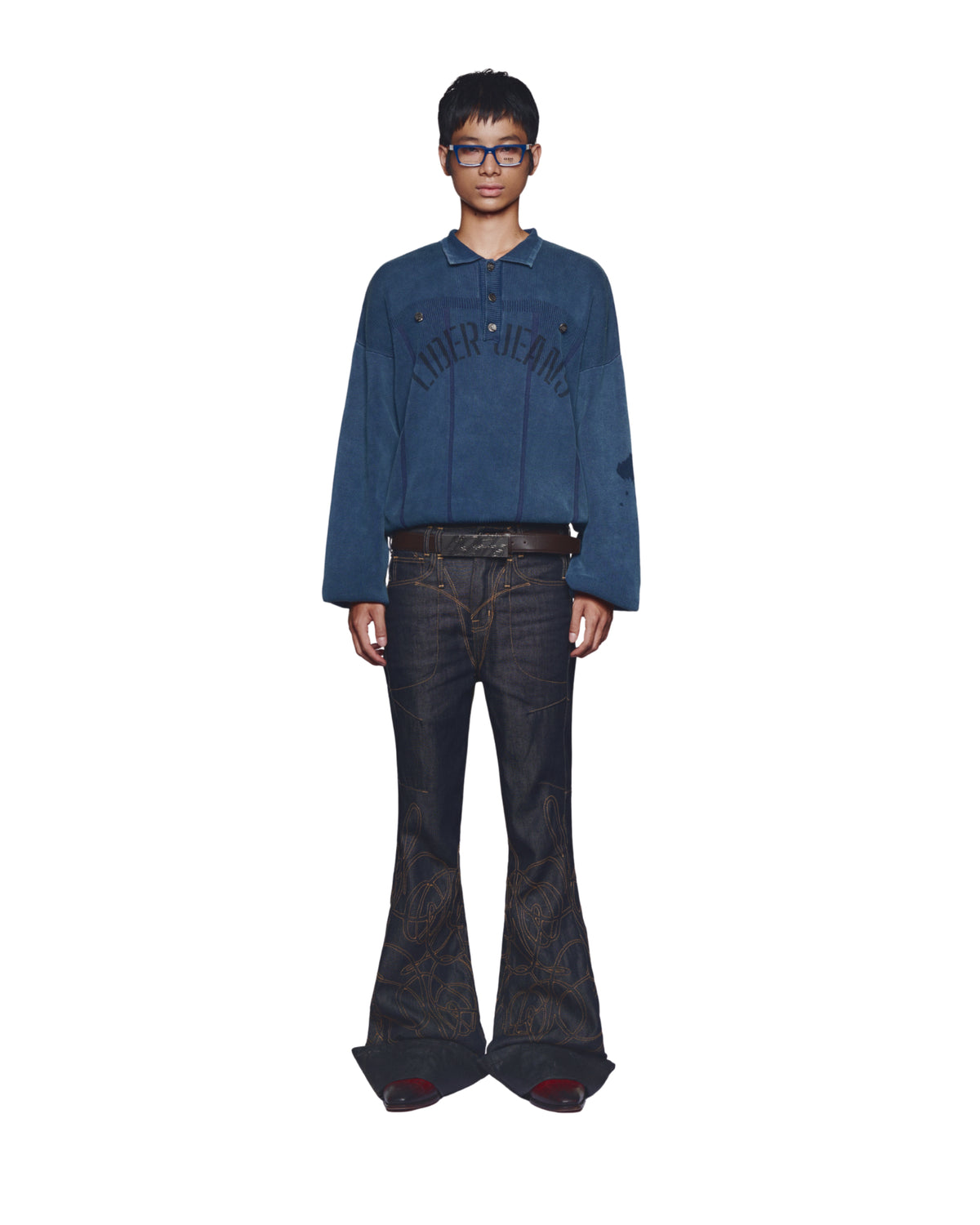 AGED FOLDOVER FLARE JEANS