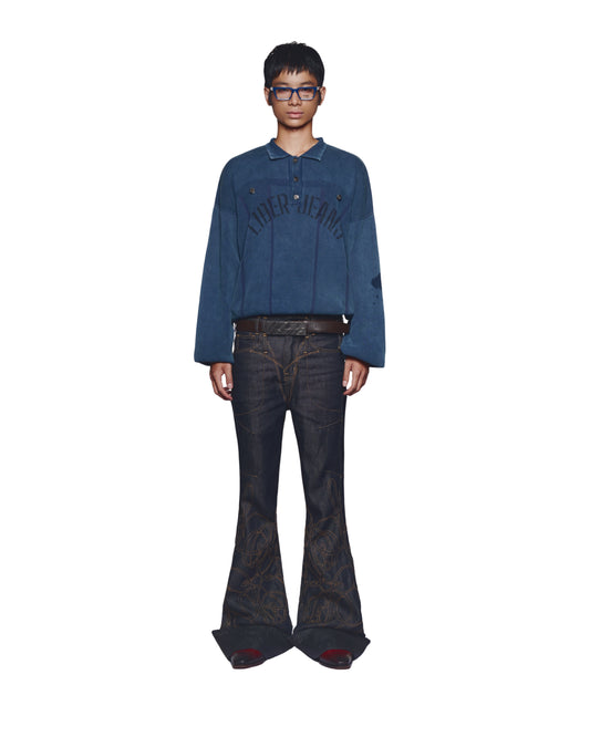AGED FOLDOVER FLARE JEANS