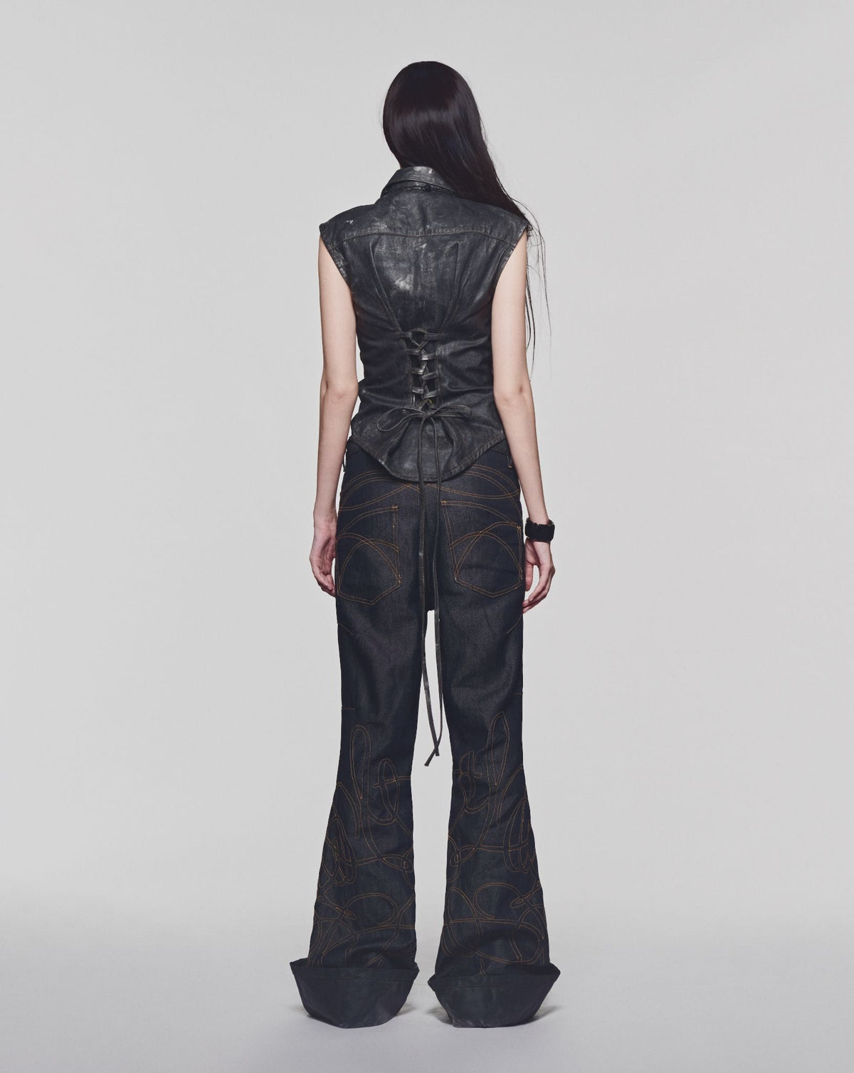 AGED FOLDOVER FLARE JEANS