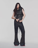 AGED FOLDOVER FLARE JEANS