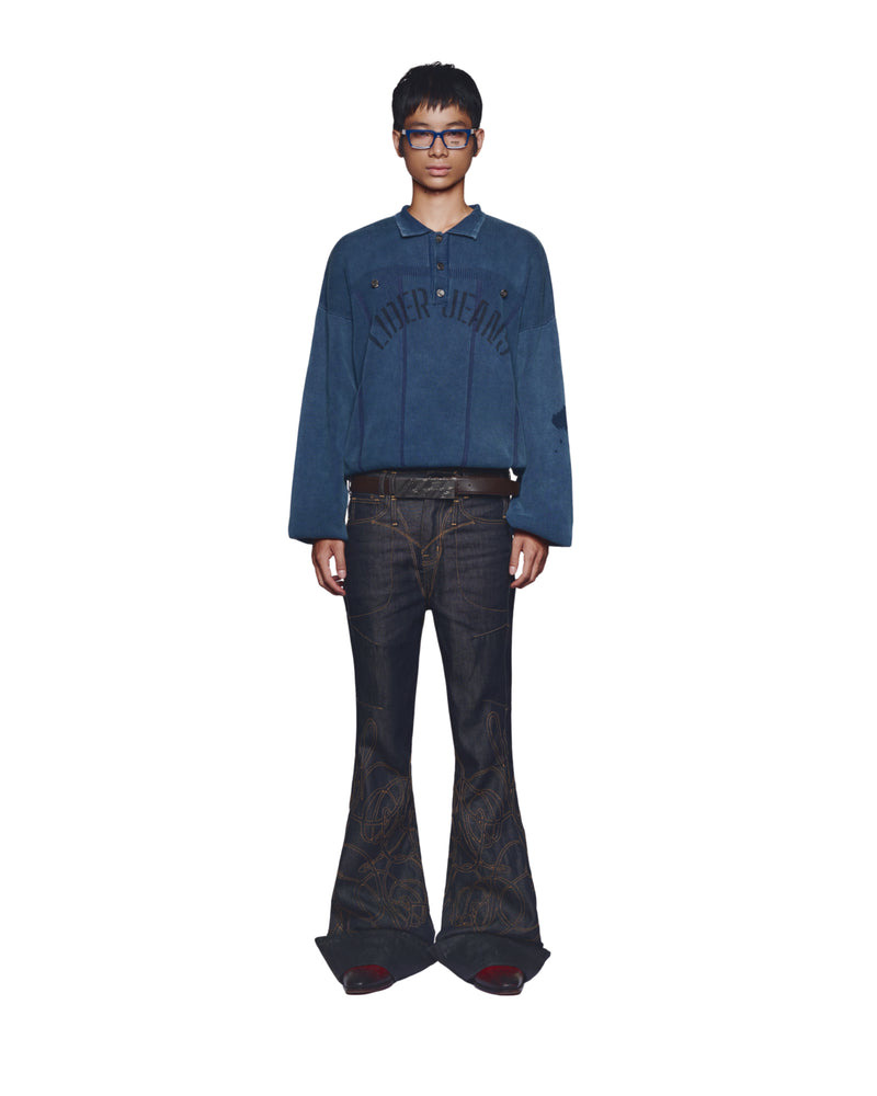 AGED FOLDOVER FLARE JEANS