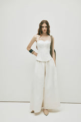 WHITE FLARED PANTS