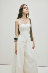 WHITE FLARED PANTS