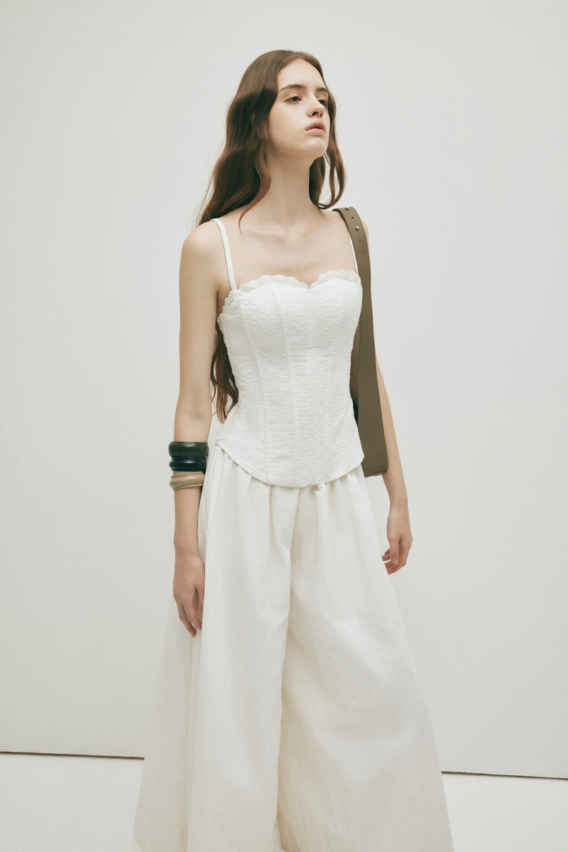 WHITE FLARED PANTS