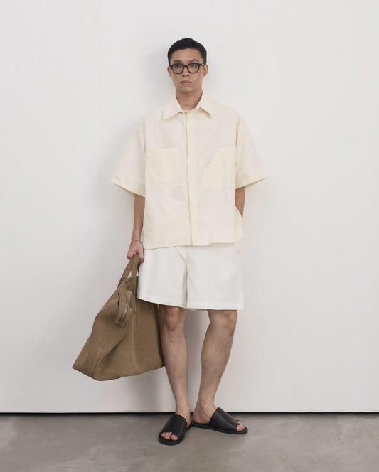 BEIGE PATCH POCKET SHIRT