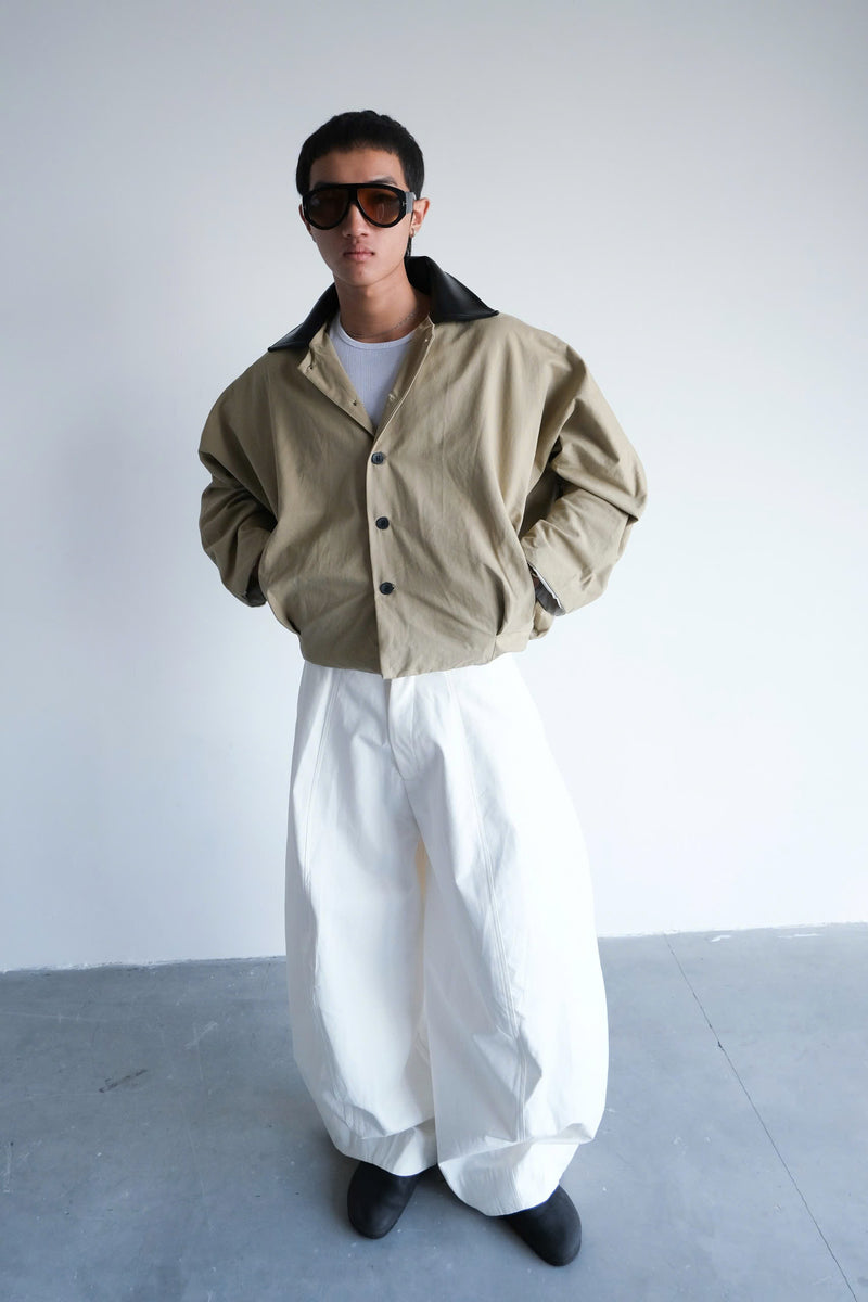 WHITE WIDESACK TROUSERS