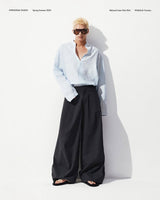 GREY WIDESACK TROUSERS