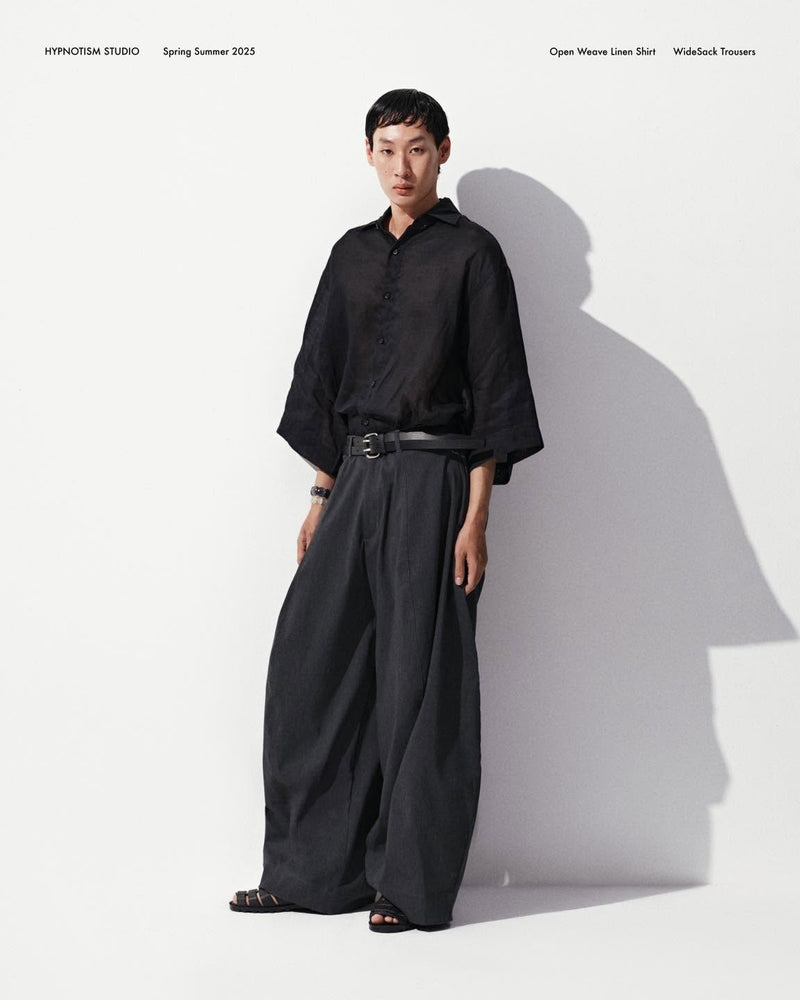GREY WIDESACK TROUSERS