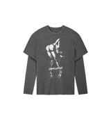 HIPSIDE DOUBLE SLEEVE KNIT TEE