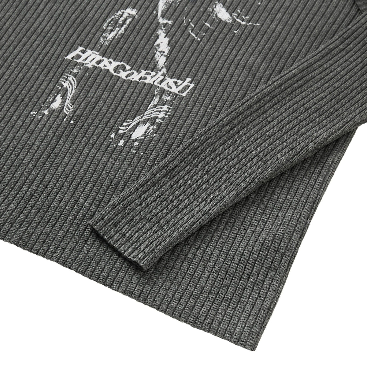 HIPSIDE DOUBLE SLEEVE KNIT TEE