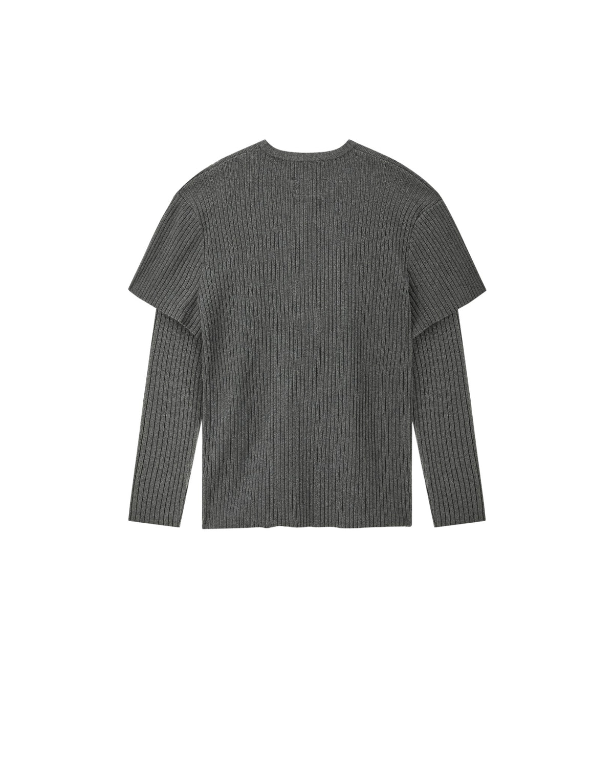 HIPSIDE DOUBLE SLEEVE KNIT TEE