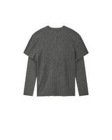 HIPSIDE DOUBLE SLEEVE KNIT TEE
