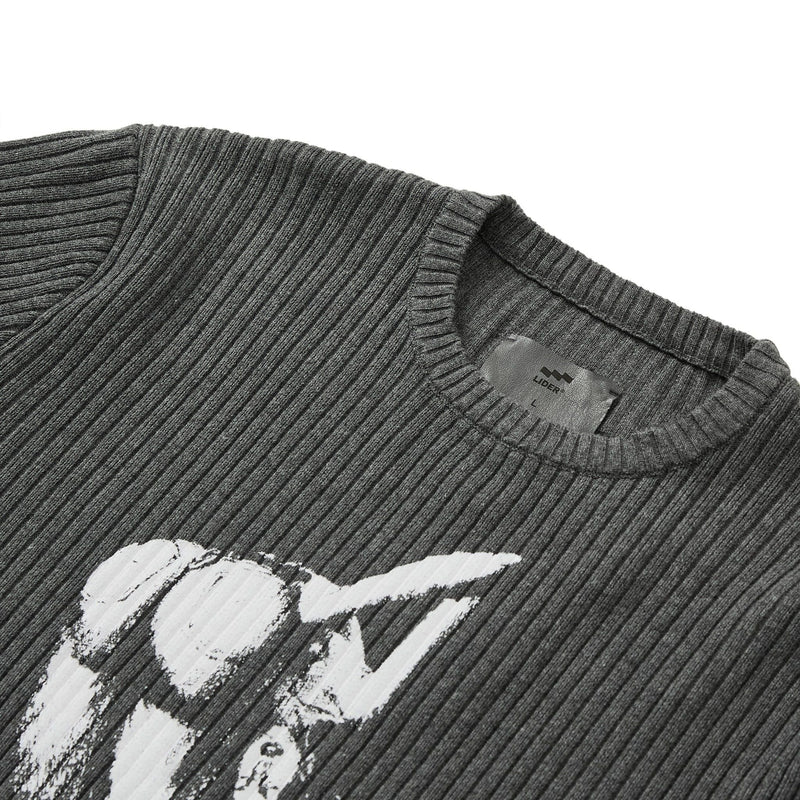 HIPSIDE DOUBLE SLEEVE KNIT TEE