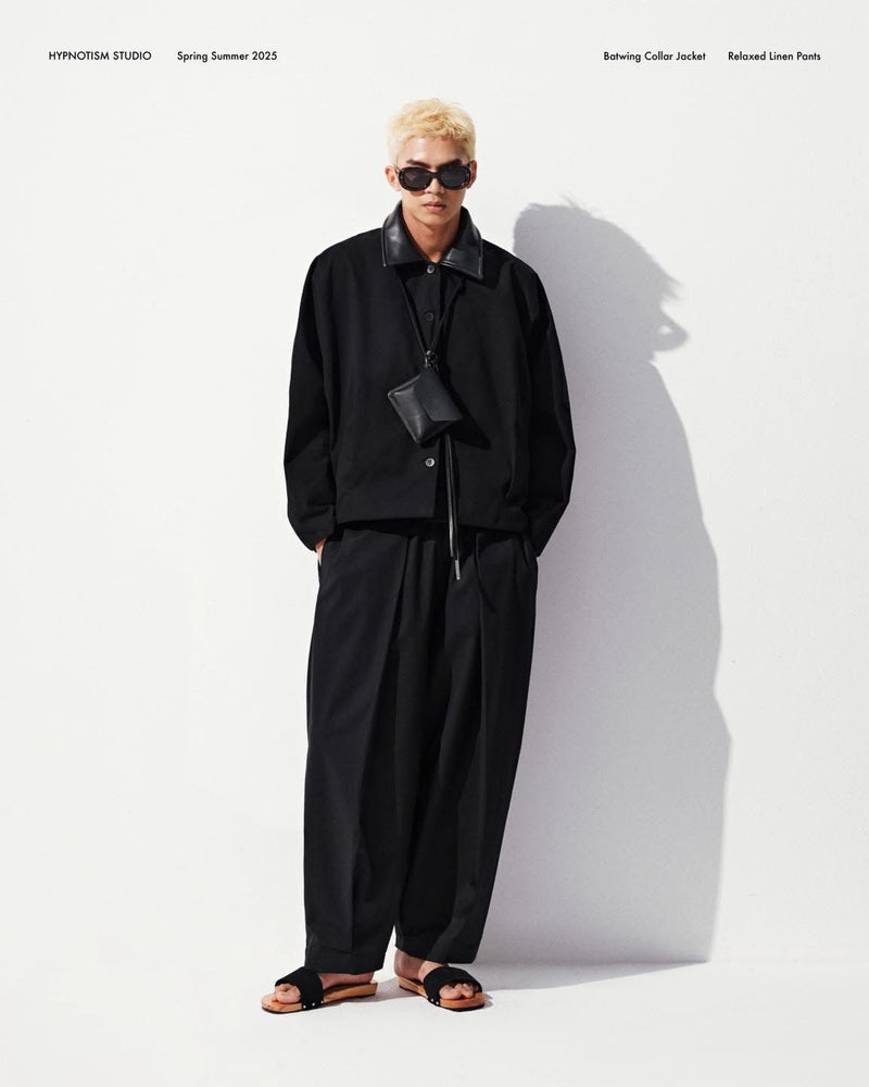 BLACK BATWING COLLAR JACKET