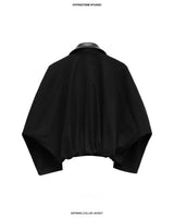 BLACK BATWING COLLAR JACKET