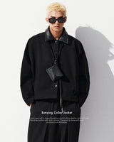 BLACK BATWING COLLAR JACKET