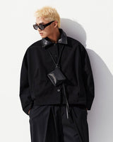 BLACK BATWING COLLAR JACKET