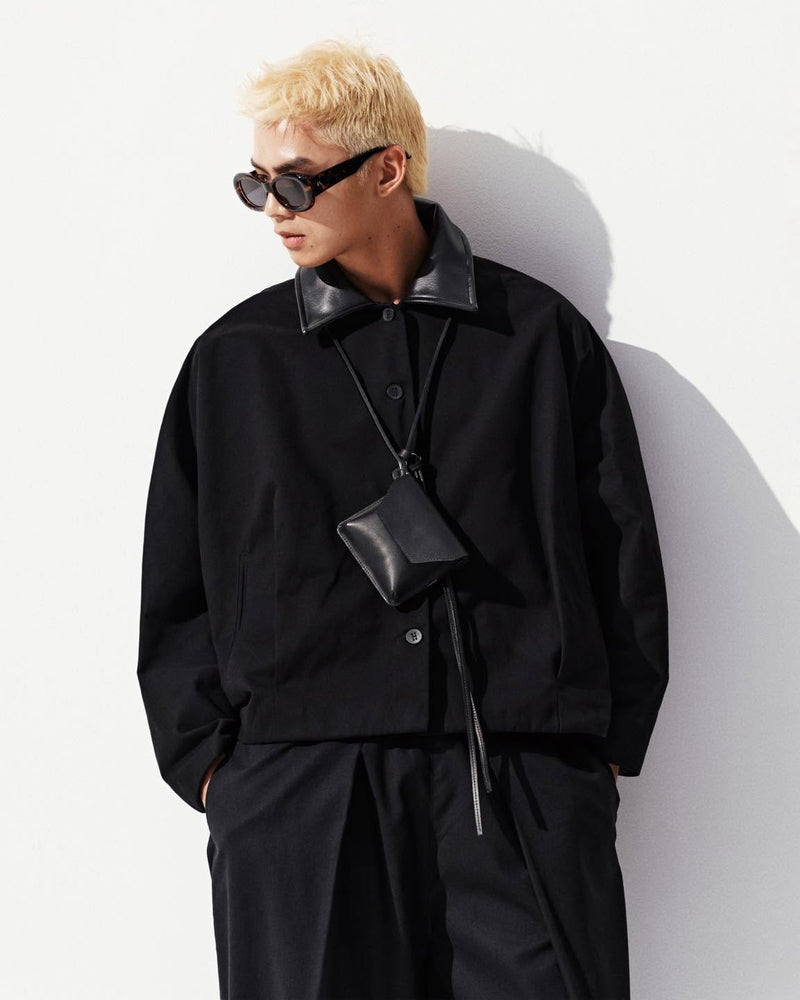 BLACK BATWING COLLAR JACKET