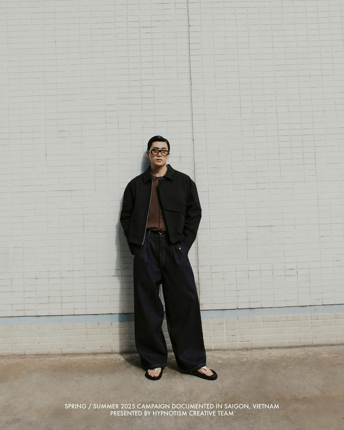 INDIGO FLAQUE DENIM PANTS