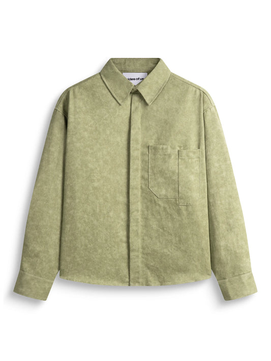 BLEACH EFFECT SHIRT V2 - MOSS GREEN