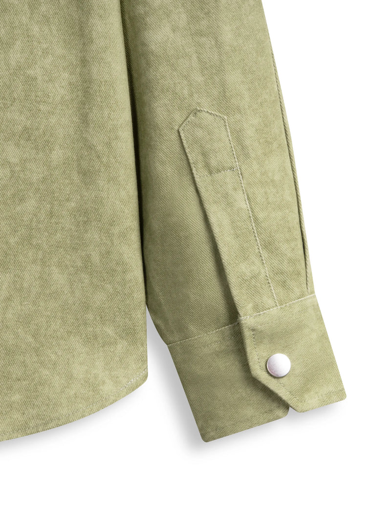 BLEACH EFFECT SHIRT V2 - MOSS GREEN