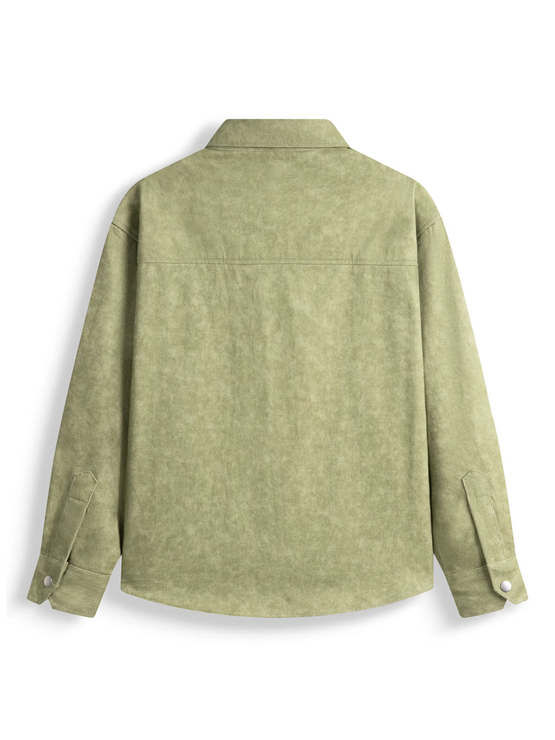 BLEACH EFFECT SHIRT V2 - MOSS GREEN