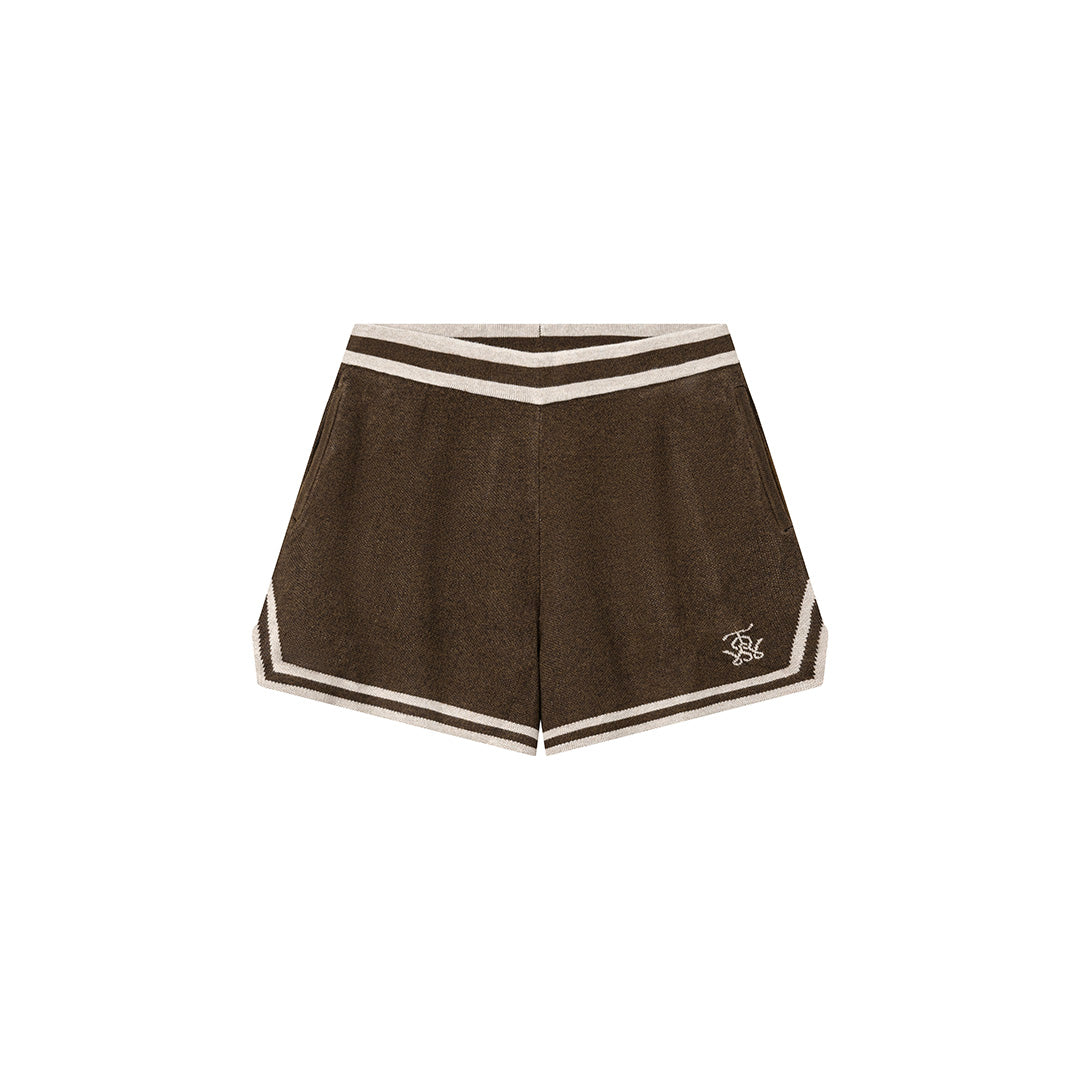OWST KNITTED SHORTS - DARK BROWN