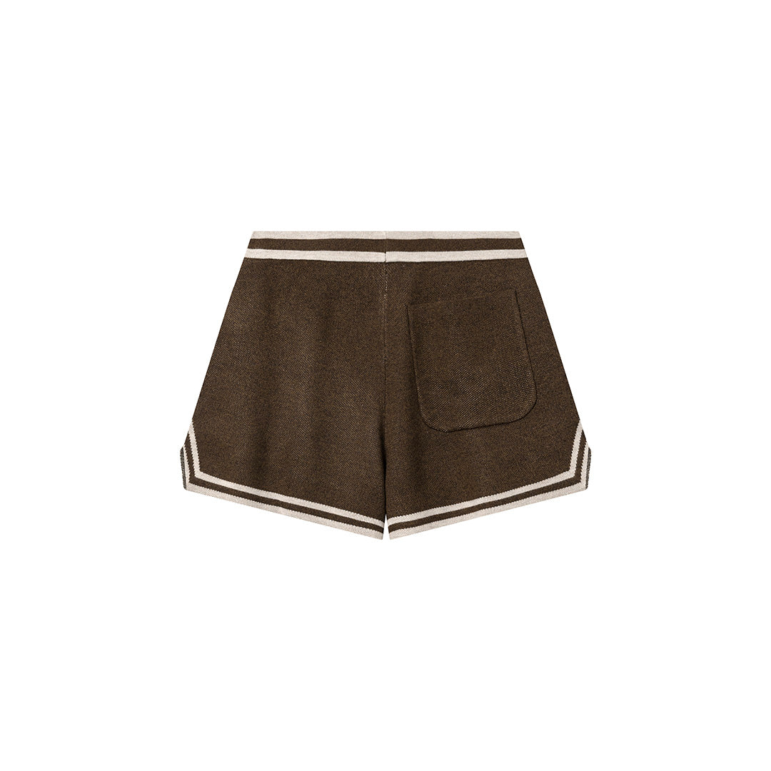 OWST KNITTED SHORTS - DARK BROWN