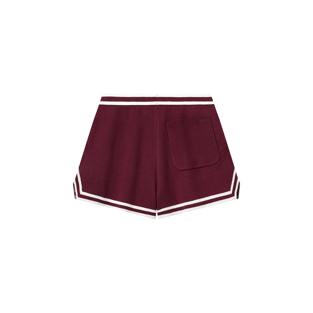 OWST KNITTED SHORTS - BURGUNDY