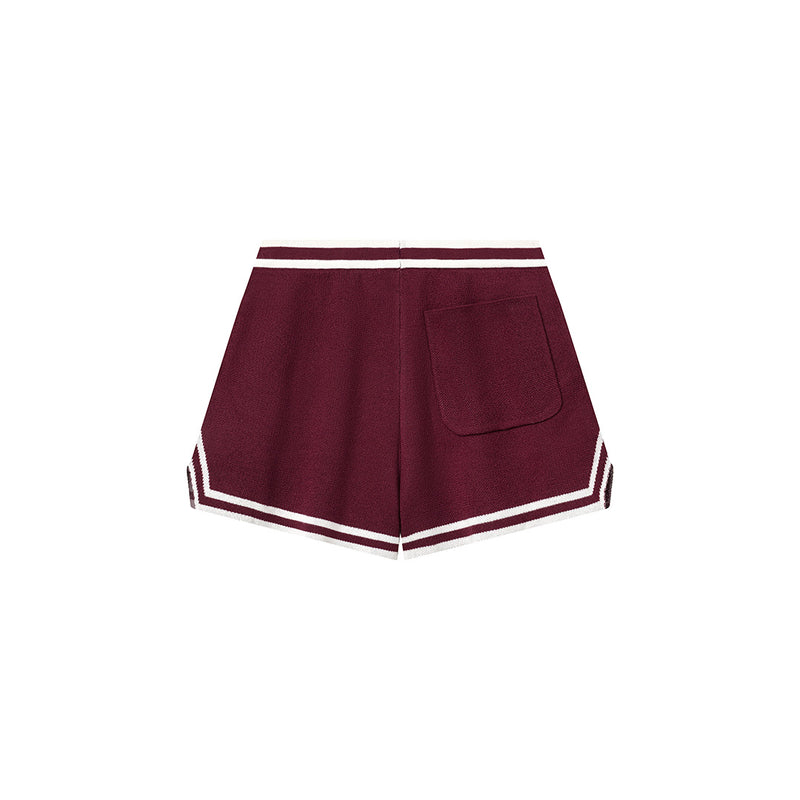 OWST KNITTED SHORTS - BURGUNDY