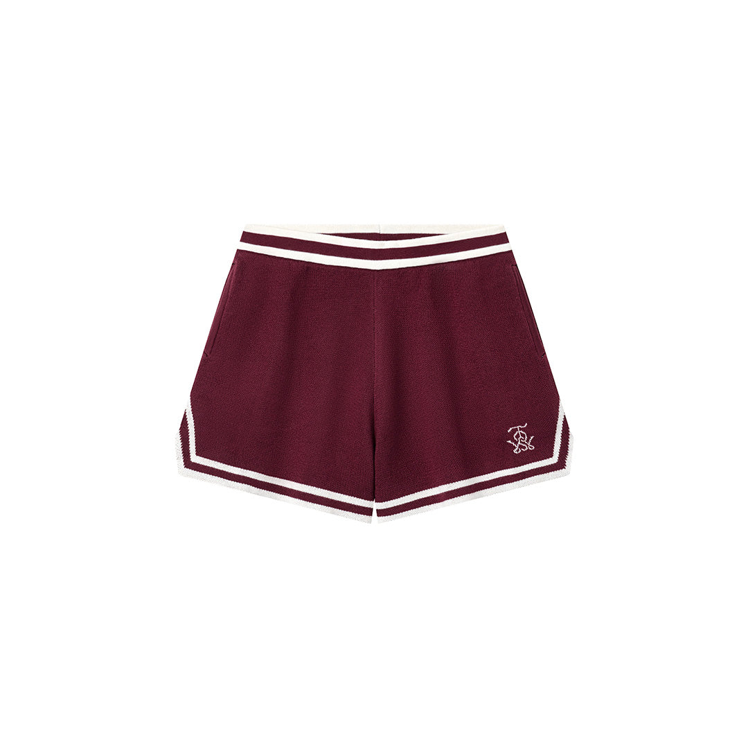 OWST KNITTED SHORTS - BURGUNDY