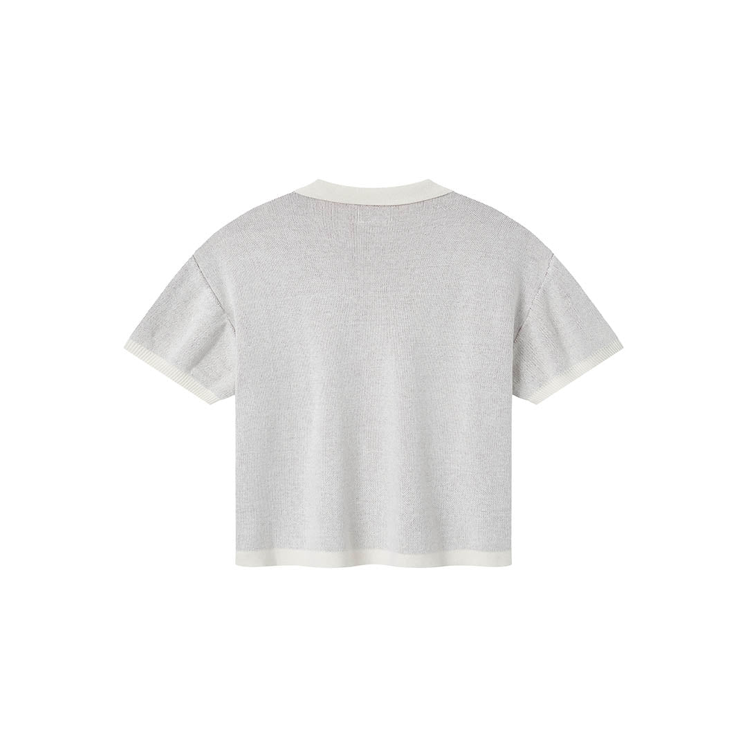 OWST COLLAR KNITTED TEE - CREAM