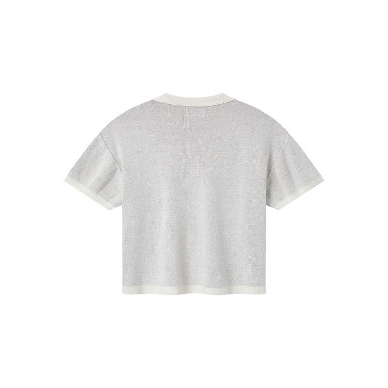 OWST COLLAR KNITTED TEE - CREAM