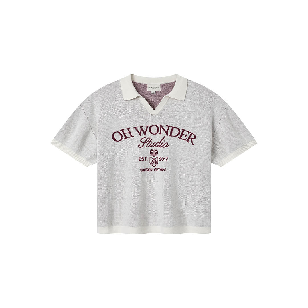 OWST COLLAR KNITTED TEE - CREAM