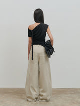 PANTS:02 - PANELED PANTS - BEIGE