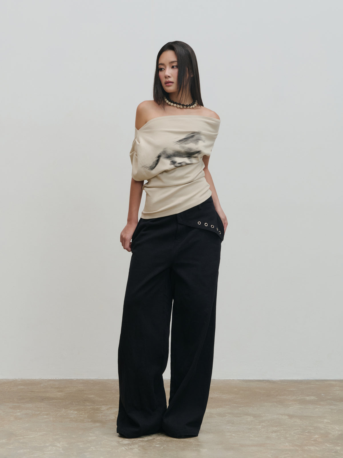 PANTS:02 - PANELED PANTS - BLACK