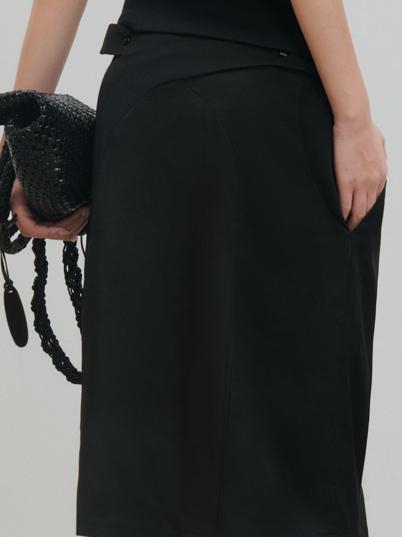 SKIRT:03 - PLEATED SKIRT - BLACK
