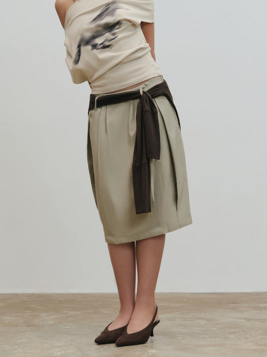 SKIRT:03 - PLEATED SKIRT - BEIGE