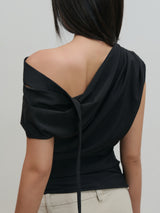 TOP:02 - DRAPE TOP - BLACK