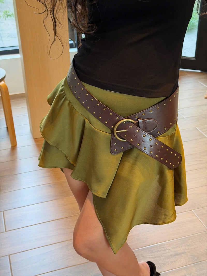 DU DUA SKIRT - SATIN - LIME GREEN