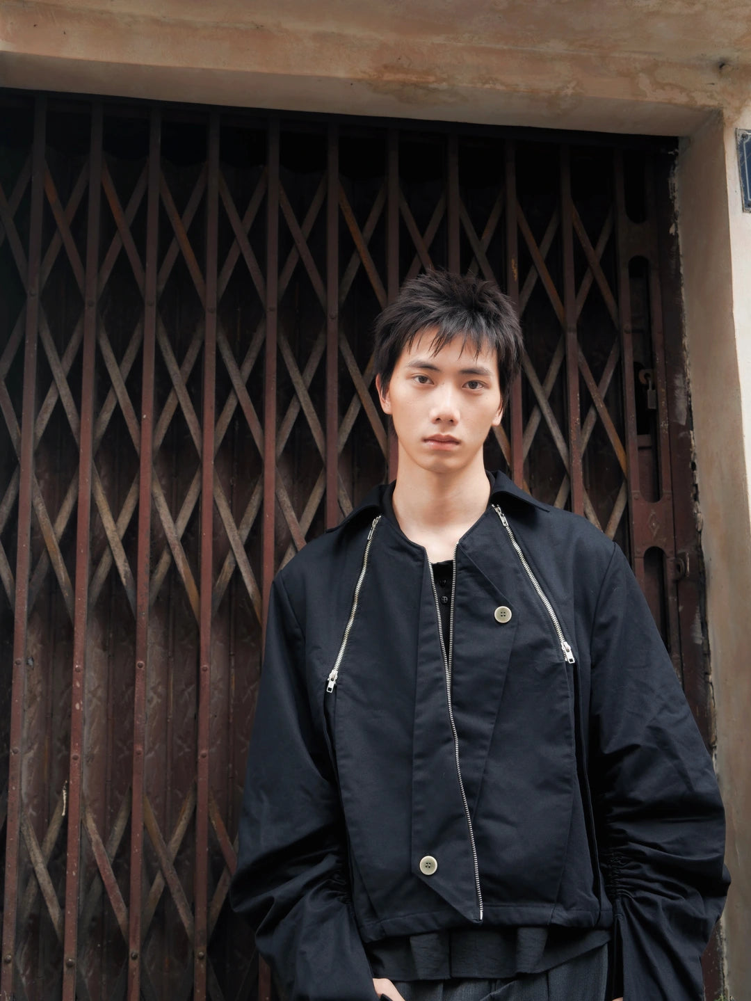 TRIPLE ZIP JACKET - BLACK