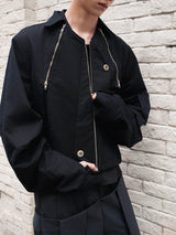 TRIPLE ZIP JACKET - BLACK