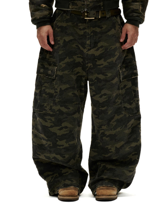 "FNOS" -CCP2 WASHED CAMO CARGO PANTS