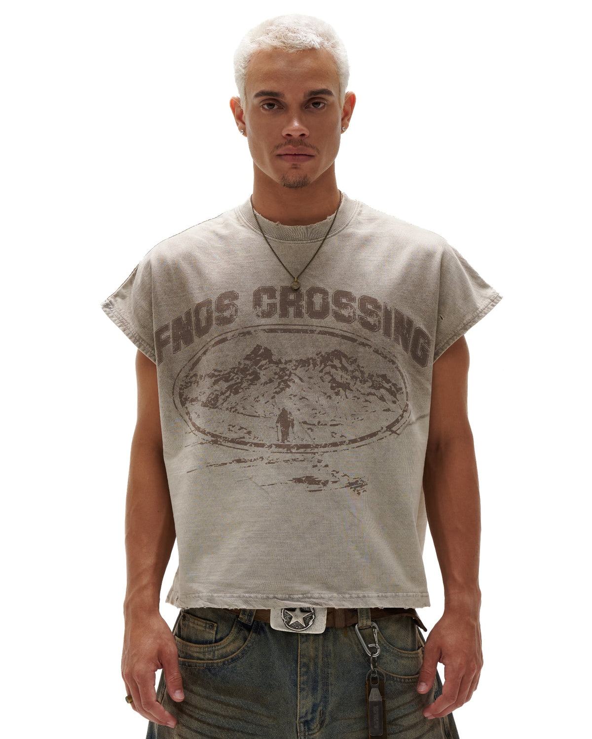 "FNOS CROSSING" -TBC8  WASHED BAT CUT - DIRTY BEIGE