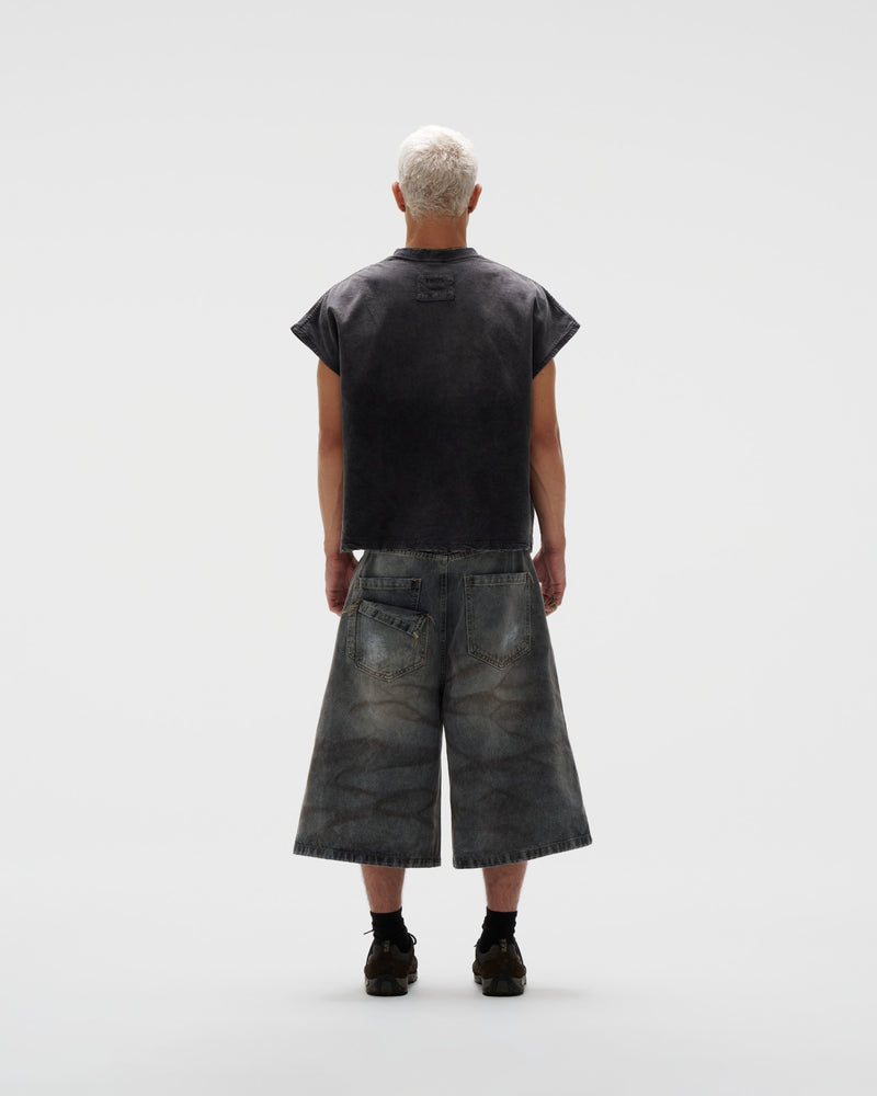 "FNOS CROSSING" - TBC7 WASHED BAT CUT - BLACK