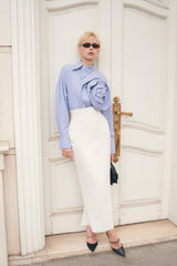 WHITE CORSET PENCIL SKIRT