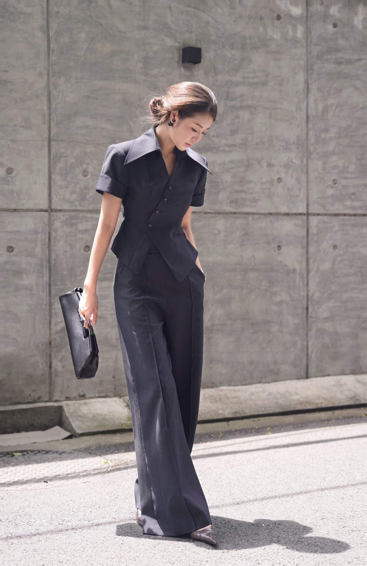 STRIPE WIDE-LEG PANTS